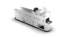 Tunnelwaschanlage mit Abblasmodul
max. 600 Kisten/h
Durchlauföffnung (BxH): 400×300mm